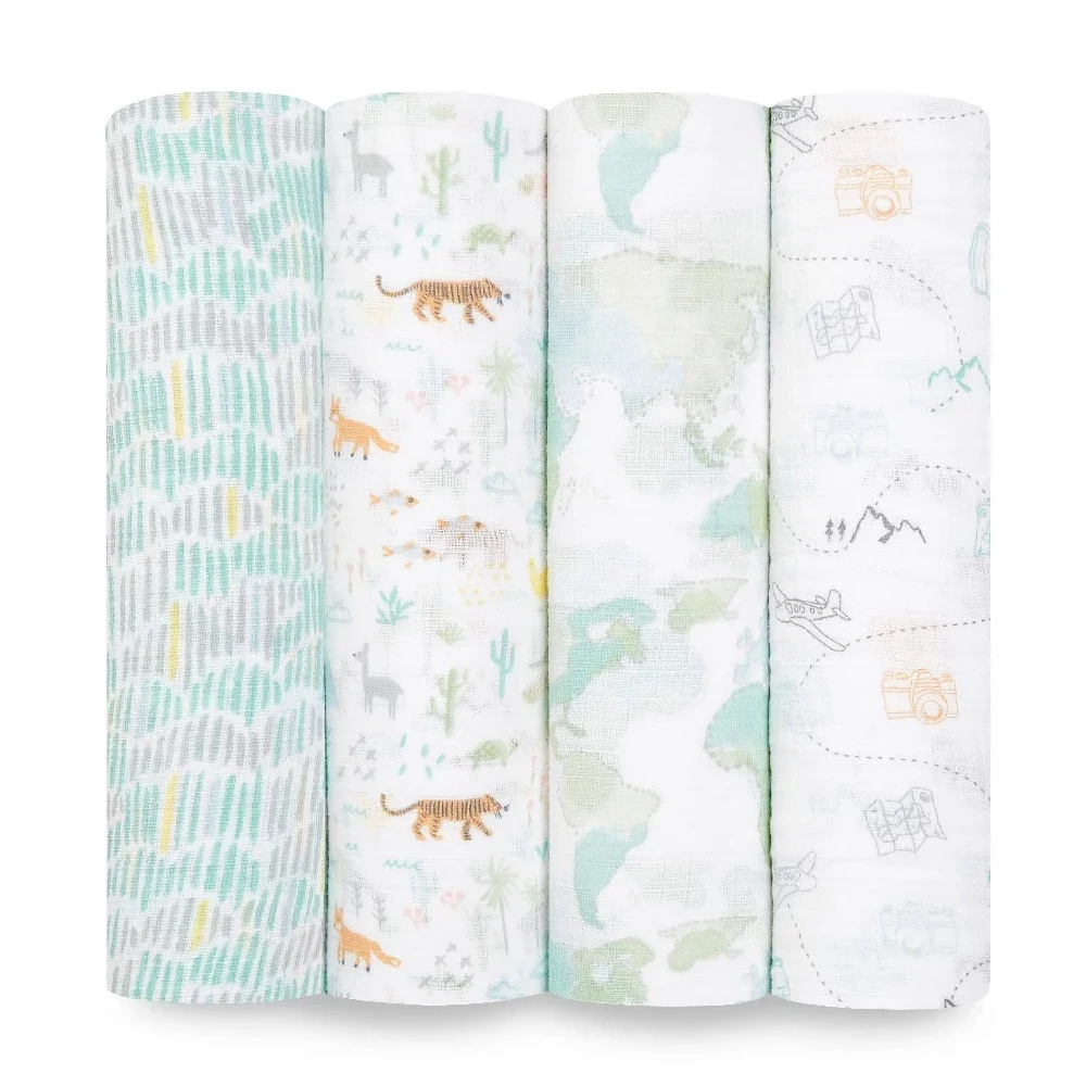 Aden + Anais - Essentials Cotton Muslin Swaddles - 4 pack