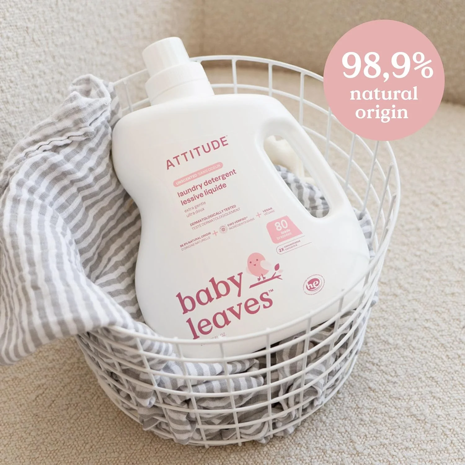 Attitude - Baby Laundry Detergent - Fragrance Free - 2L - Image 2