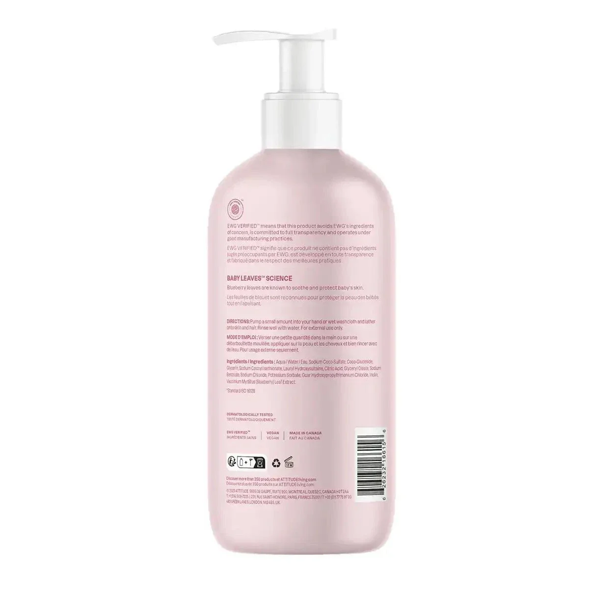Attitude - Baby Leaves 2-in-1 Shampoo & Body Wash (Fragrance Free) - Image 2