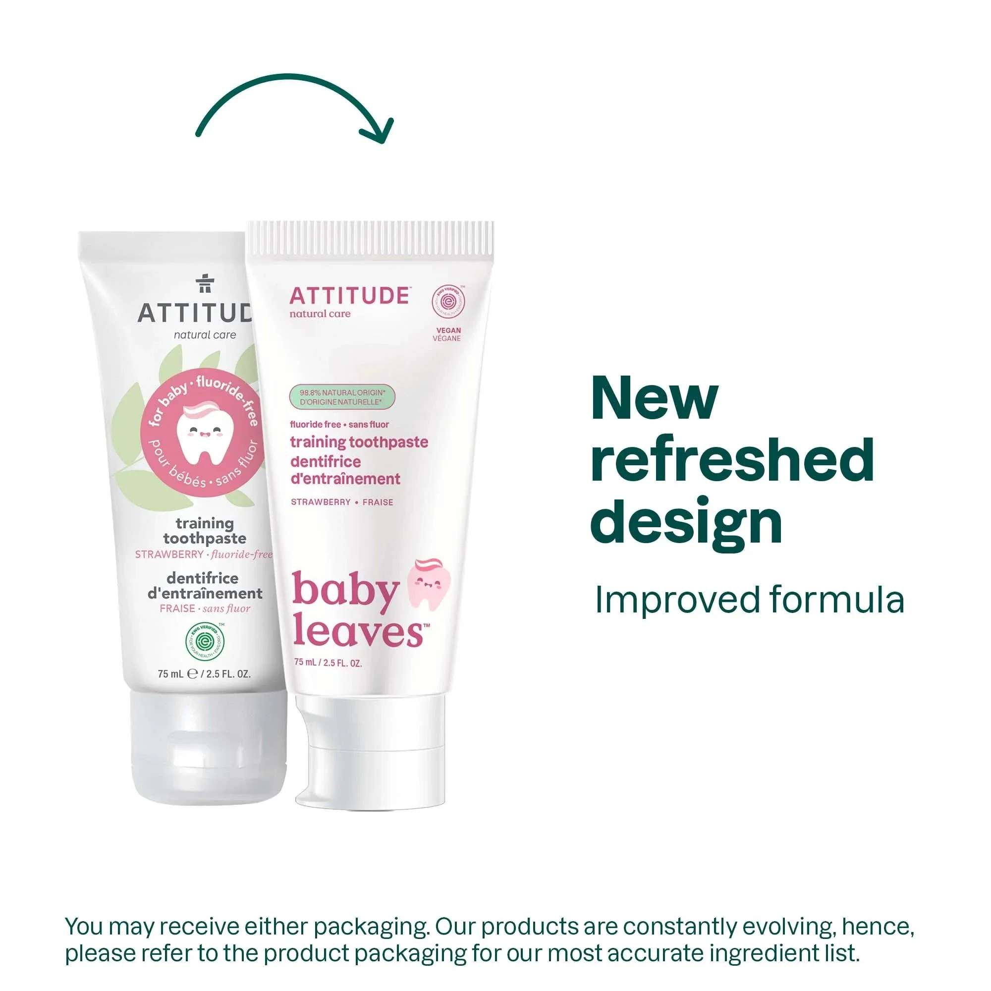 Attitude - Baby Leaves Fluoride-free Training Toothpaste 75mL - Image 2