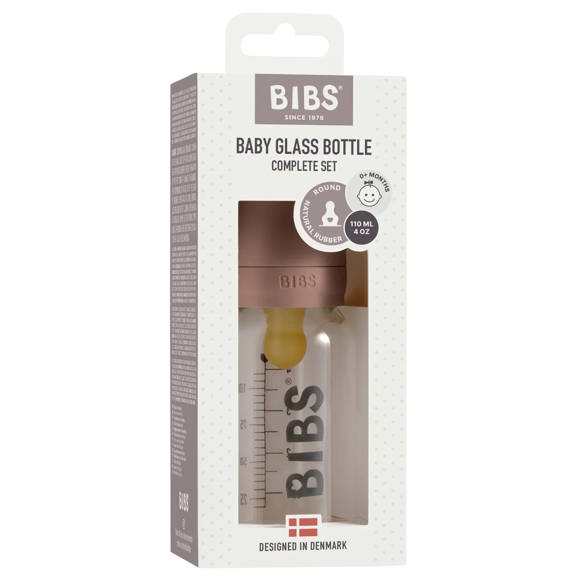 BIBS - Baby Glass Bottle - Complete Set Latex - 110ml - Image 2