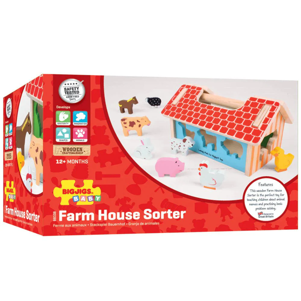 Bigjigs - Farmhouse Shape Sorter Toy - Image 5