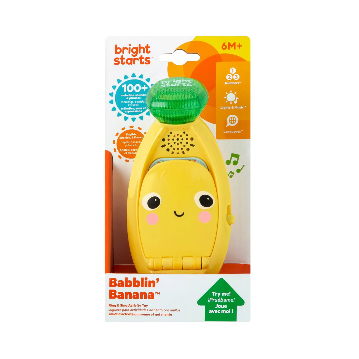 Bright Starts - Babblin’ Banana™ Ring & Sing Activity Toy - Image 3