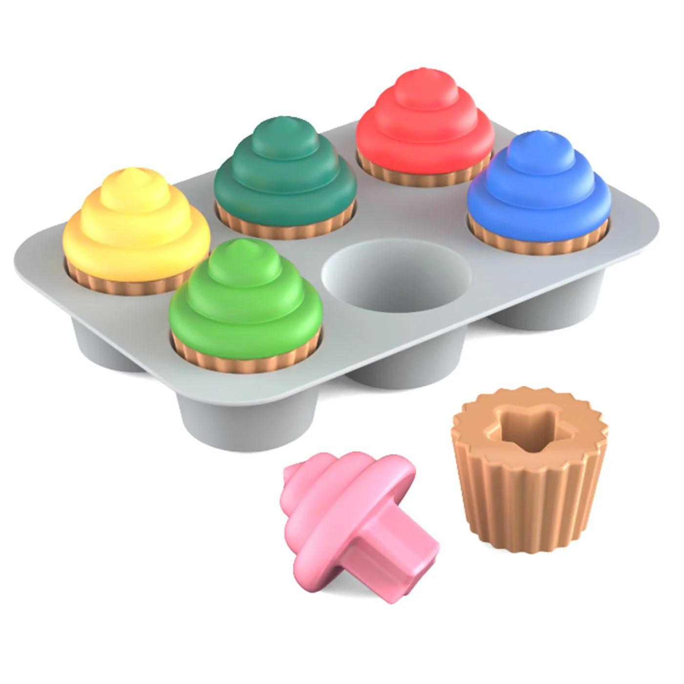 Bright Starts - Sort & Sweet Cupcakes™ Shape Sorting Activity Toy - Image 2