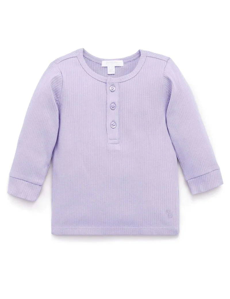 Purebaby - Organic Ribbed Henley Tee - Image 2