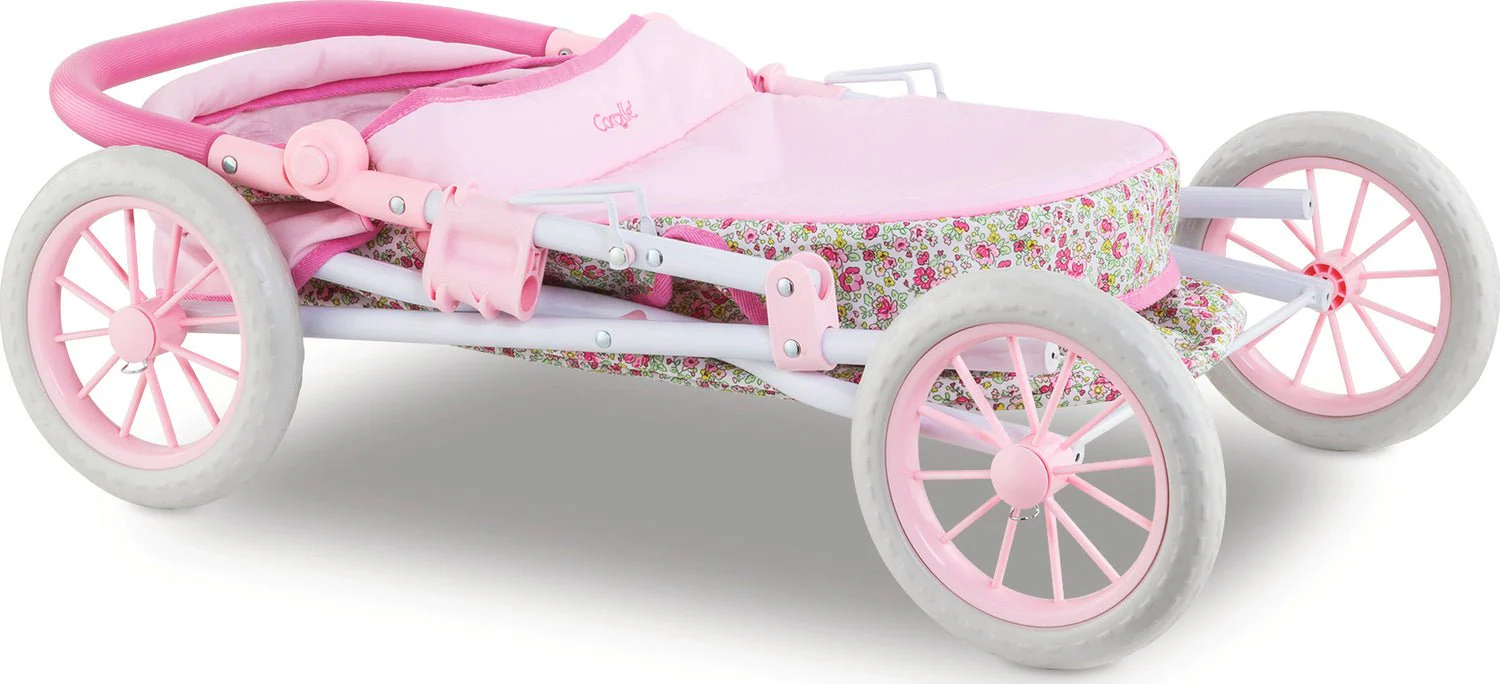 Corolle - Deluxe Floral Doll Carriage - Pram w/ Matching Tote - Image 5