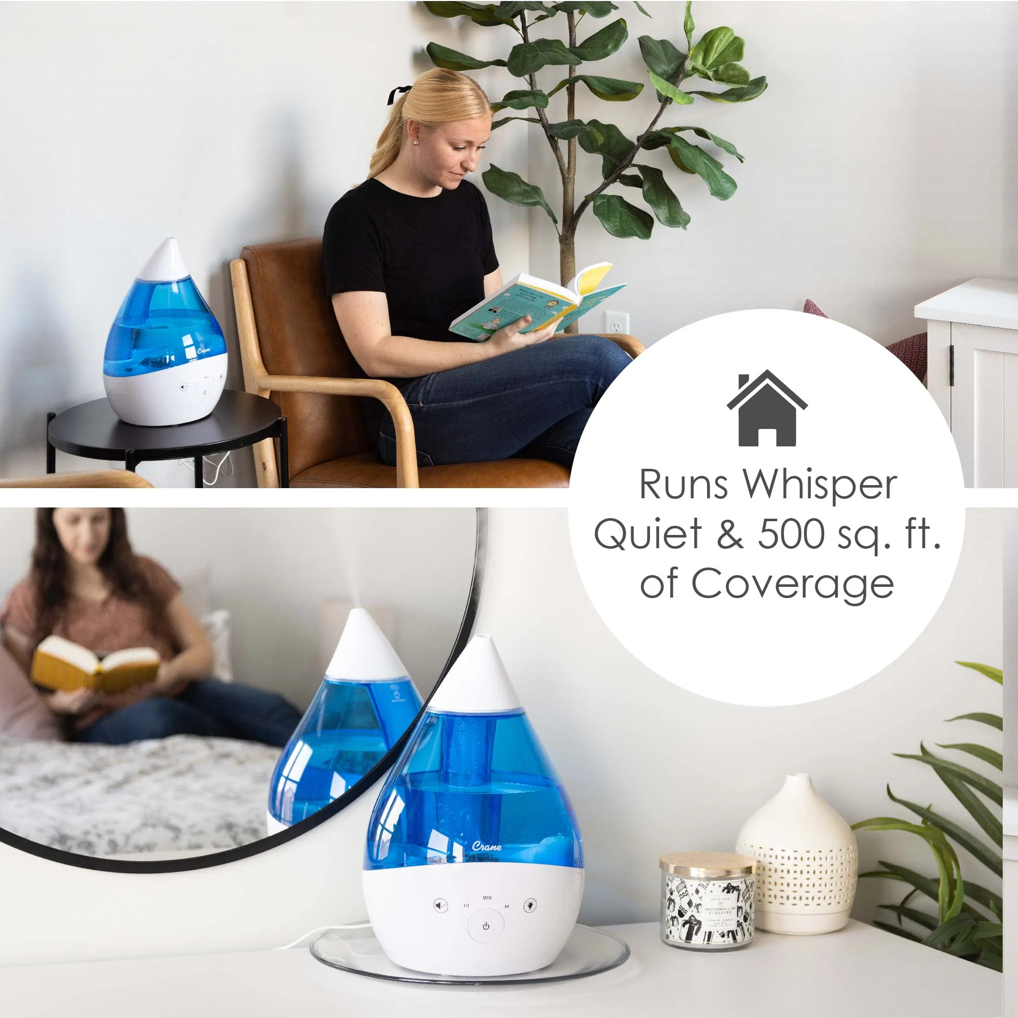 Crane - 4 in 1 Cool-Mist Humidifier with Aroma Tray & Sound Machine 1 Gal. - Image 5