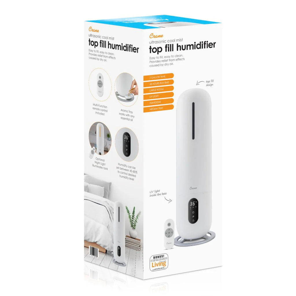 Crane - Ultrasonic Cool Mist Tower Humidifier 2 Gal. - Image 2