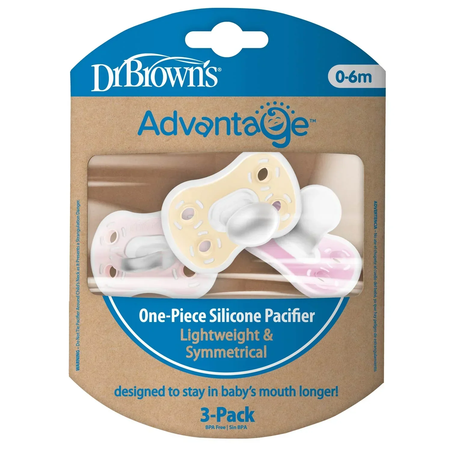 Dr. Brown's - Advantage One-Piece Silicone Pacifier (3 Pack, 0-6M) - Image 3