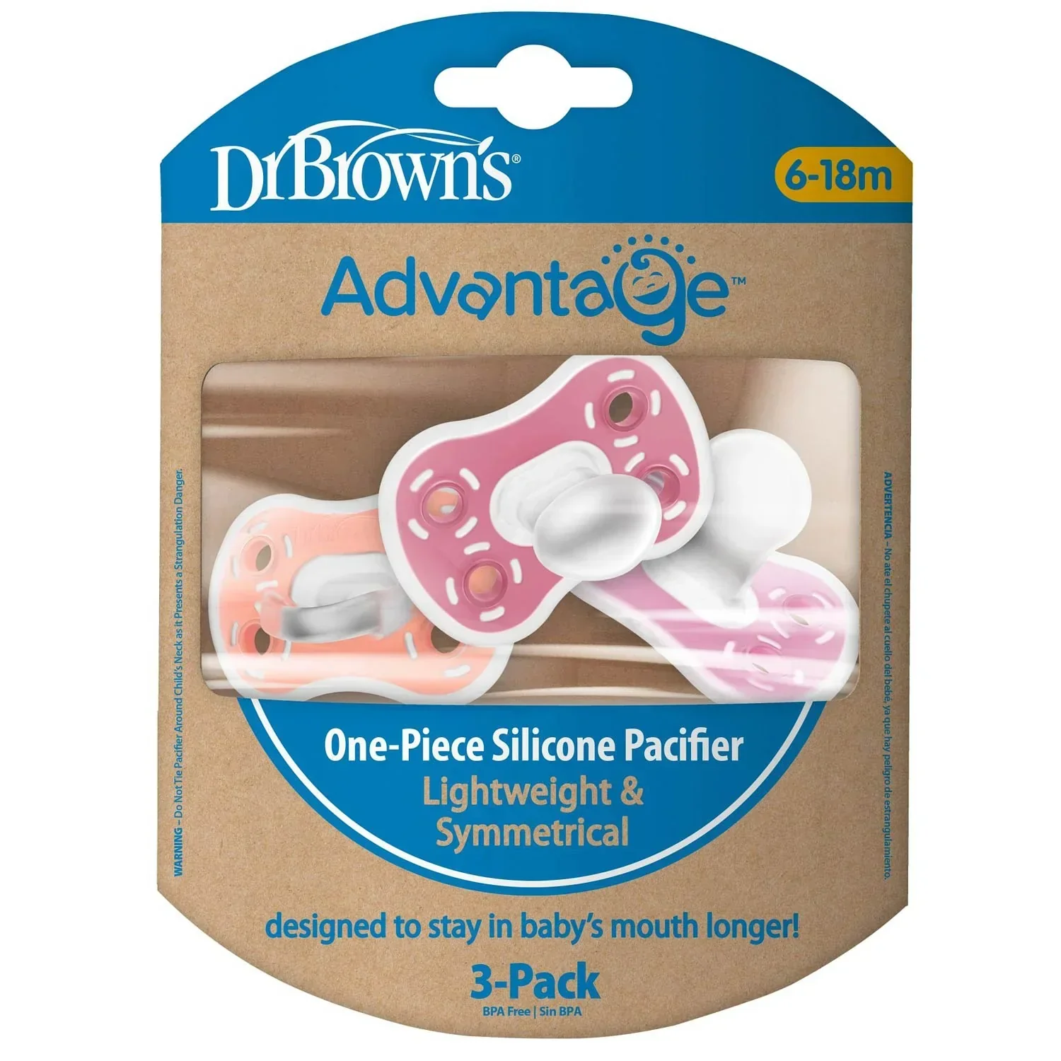 Dr. Brown's - Advantage One-Piece Silicone Pacifier (3 Pack, 6-18M) - Image 4