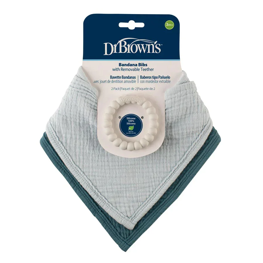 Dr.Brown's - Muslin Bandana Bibs with Flexees Beaded Teether Ring (2 Pack) - Image 6