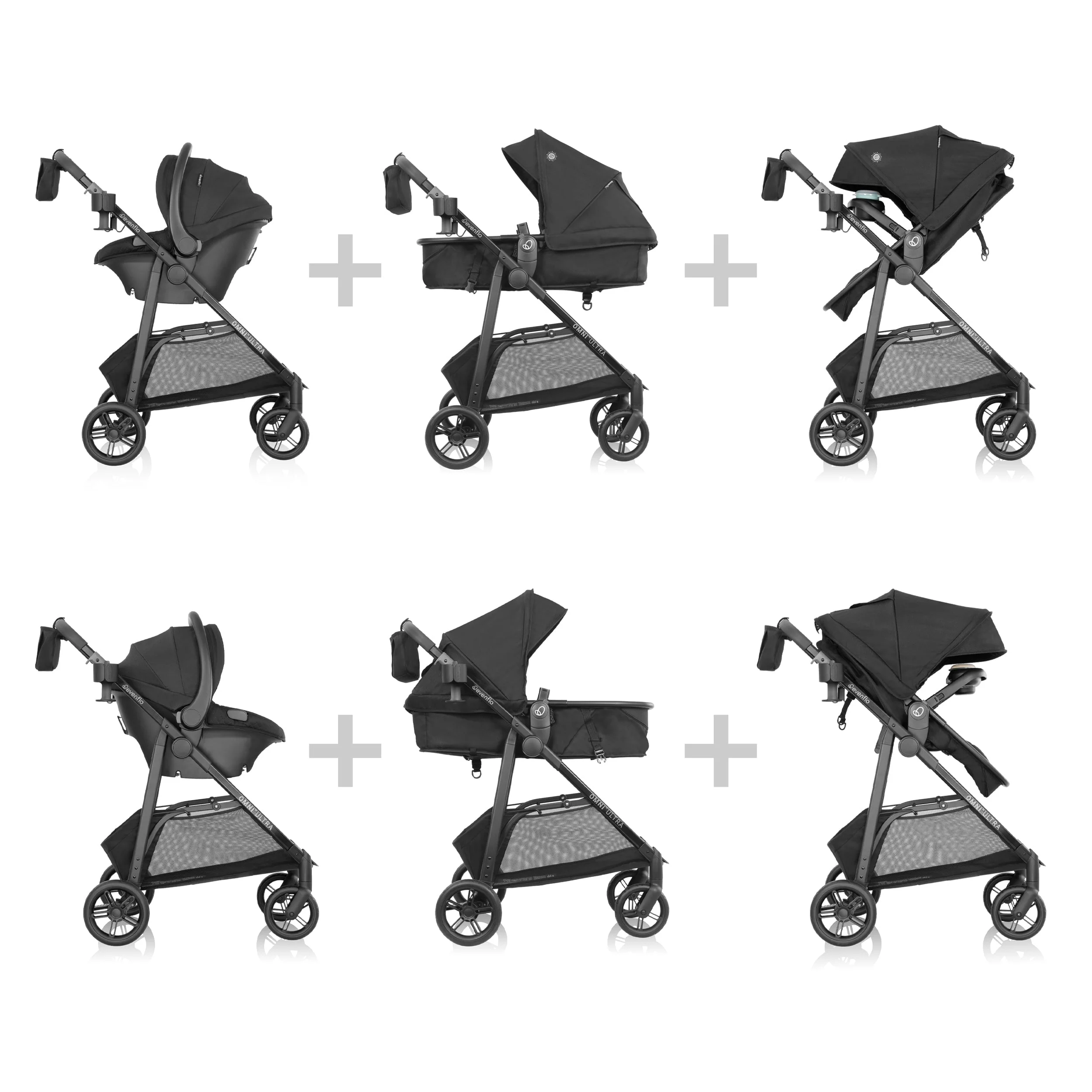 Evenflo - Omni Ultra Travel System w/ Revolve180 LiteMax NXT Rotational Infant Car Seat - Image 3
