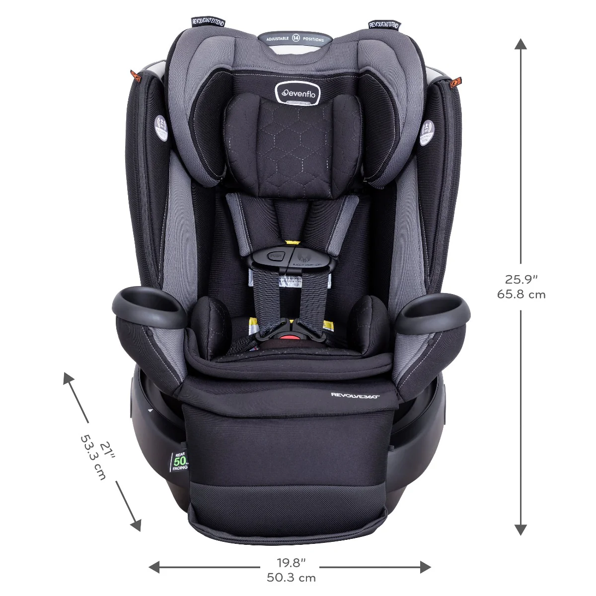 Evenflo - Revolve 360 Extend All-In-One Rotational Car Seat w/Quick Clean Cover (Core+) - Image 10