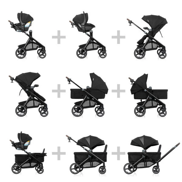 Evenflo - Transformer Stroller to Wagon Travel System + LiteMax NXT Infant Car Seat - Image 3