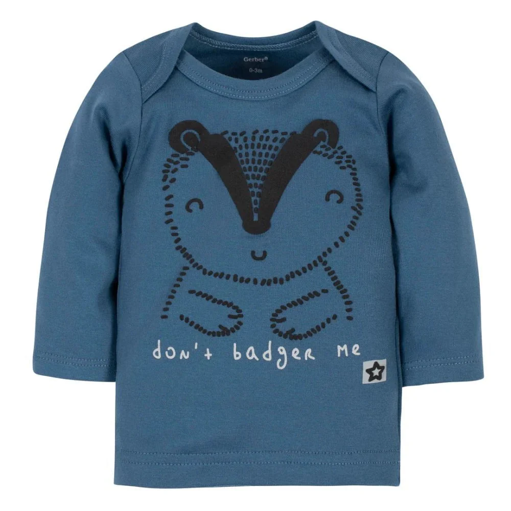 Gerber - Baby Badger Shirt, Footed Pant + Cap Set - Image 2