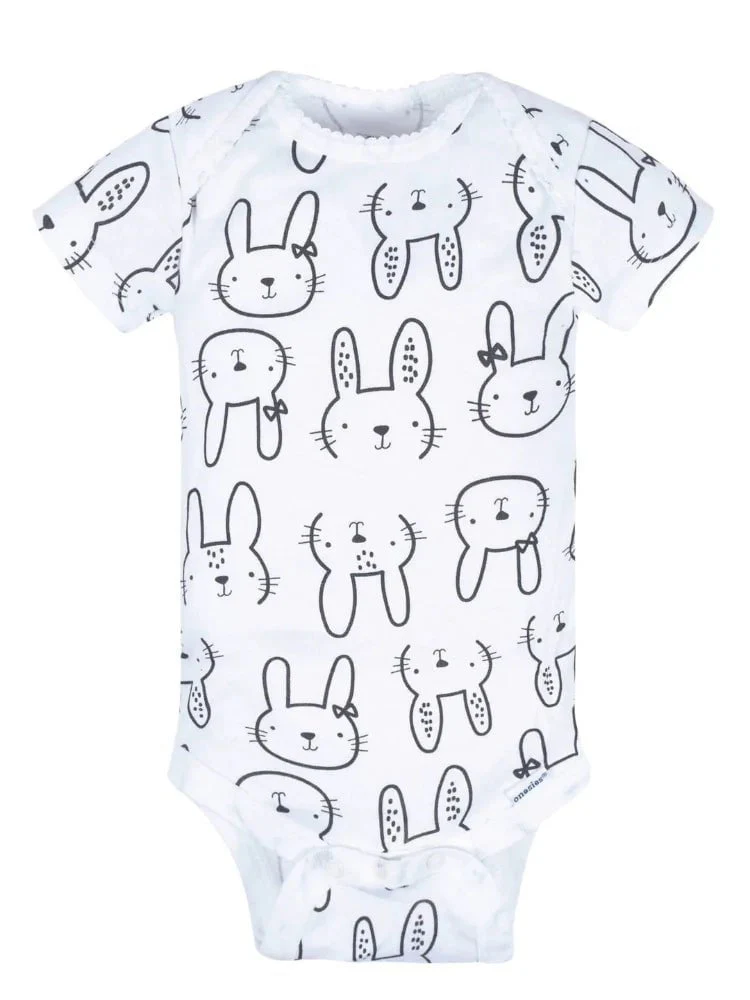 Gerber - Baby Girl Bunny Onesies Bodysuit - 8 Pack - Image 8