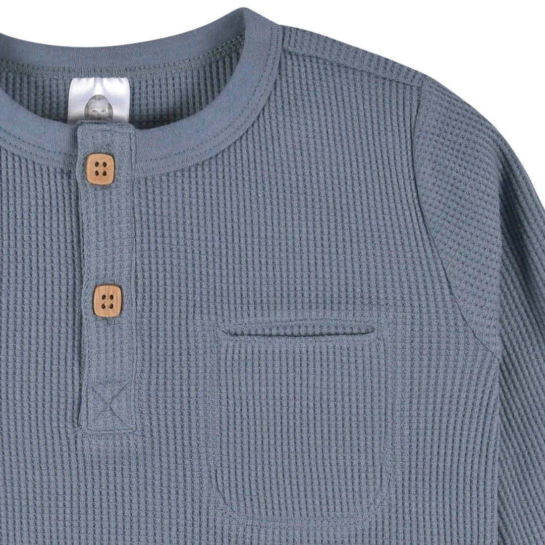 Gerber - Baby & Toddler Boys Waffle Knit Henleys - 2 Pack - Image 2