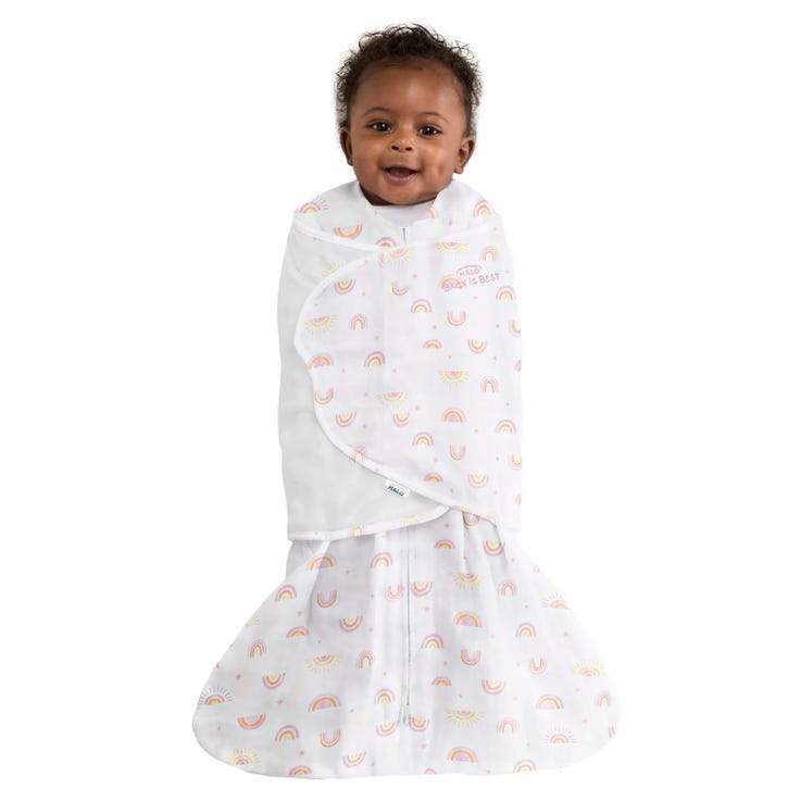 Halo - Cotton Sleepsack Swaddle - Sunshine Rainbows (1.5 Tog) - Image 2