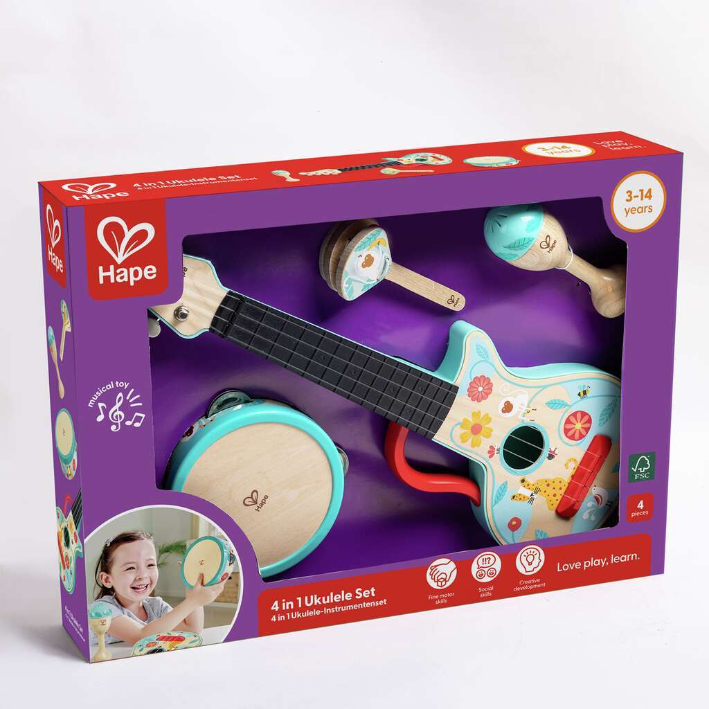 Hape - 4-In-1 Ukulele Percussion Set - Image 2