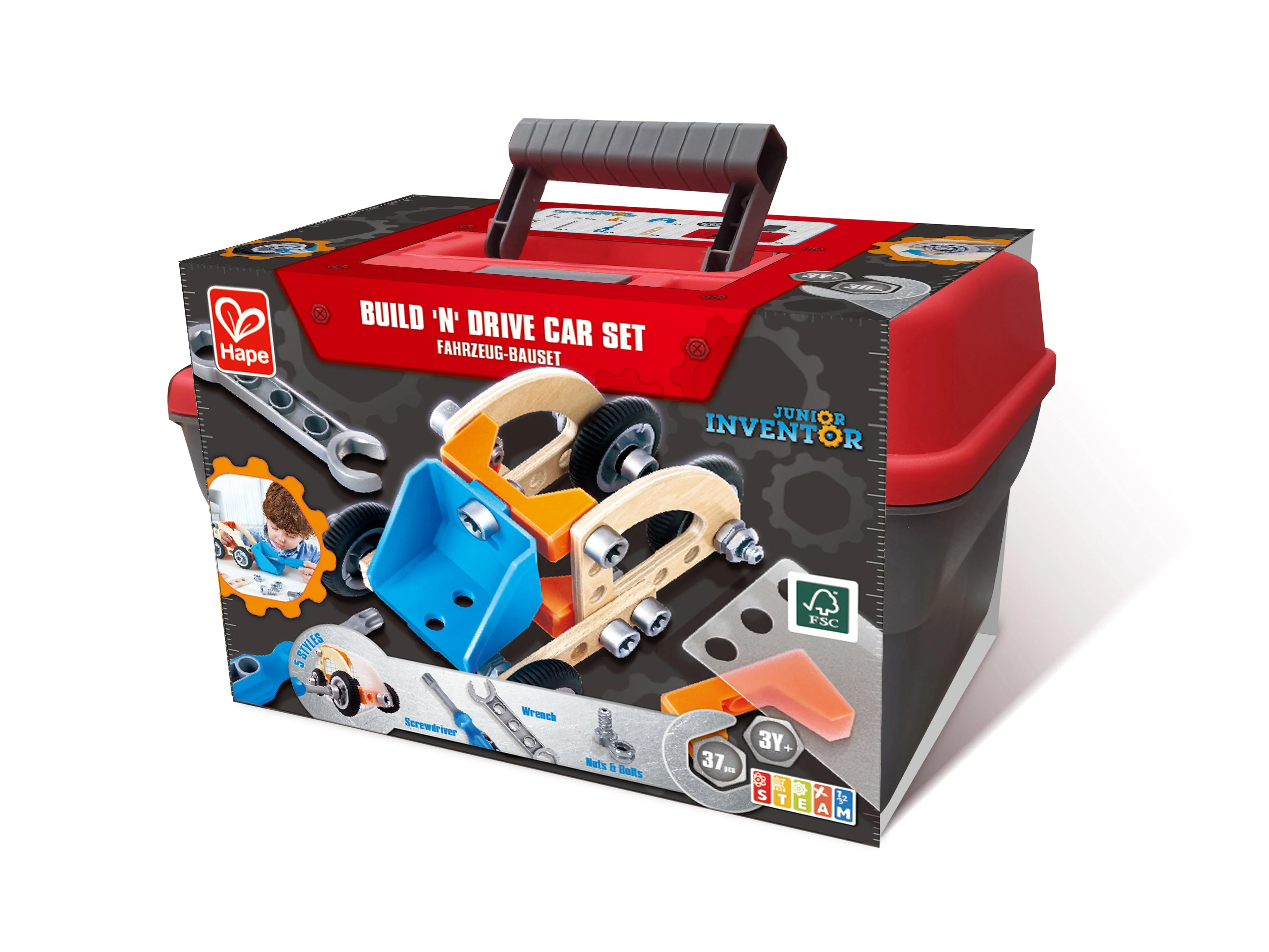 Hape - Build "N" Drive Car Set - Image 2