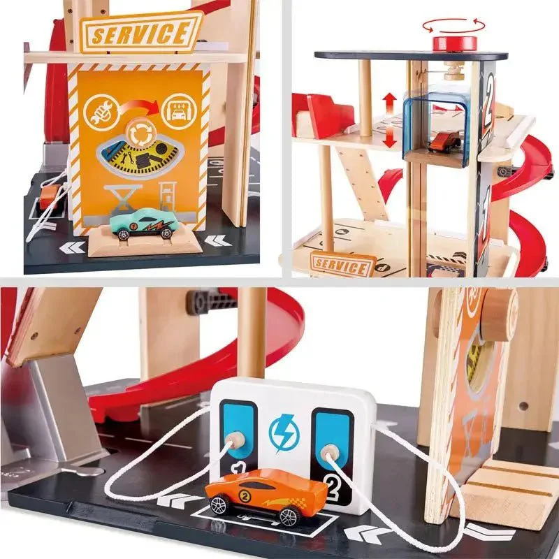 Hape - Gearhead Stunt Garage with High Rise Car Parking Lot - Image 6