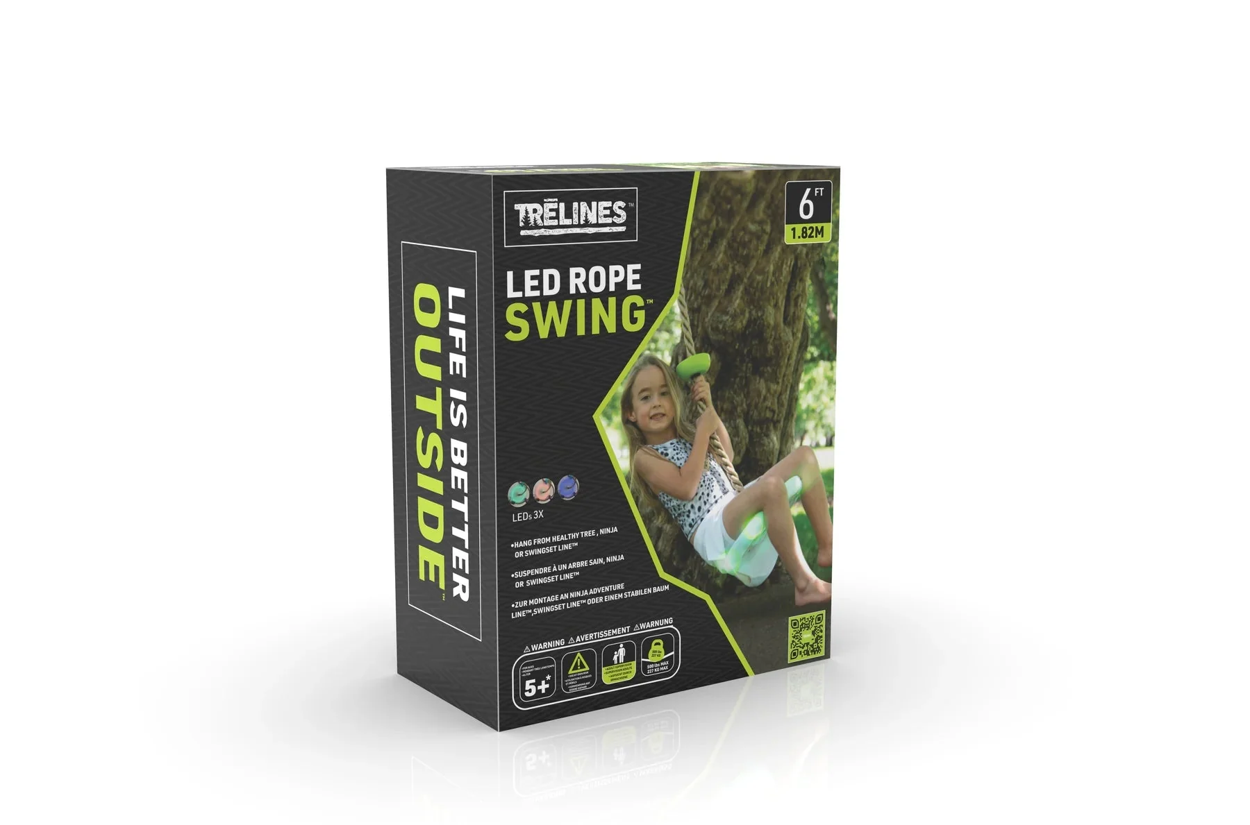 Trelines by Hape - LED Climbing Rope Swing 6ft.