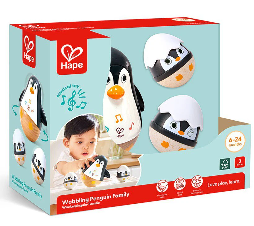 Hape - Wobbling Penguin Family Musical Toy