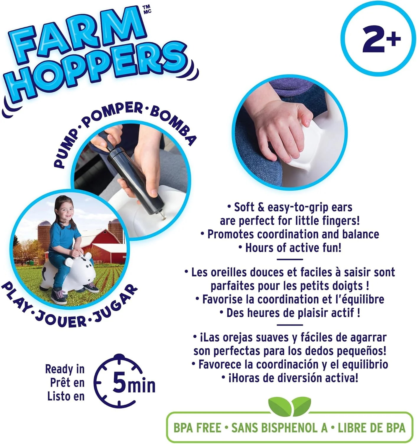 Hopper Town - Farm Hoppers Inflatable Bouncing Animal - Image 3