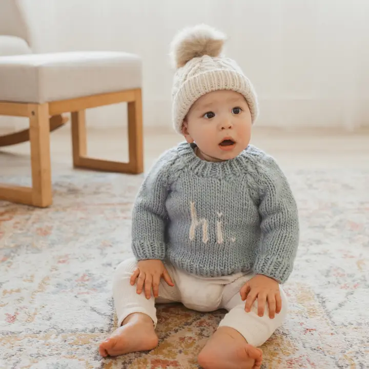 Huggalugs - Crew Neck Baby Sweater - Hi. - Image 3