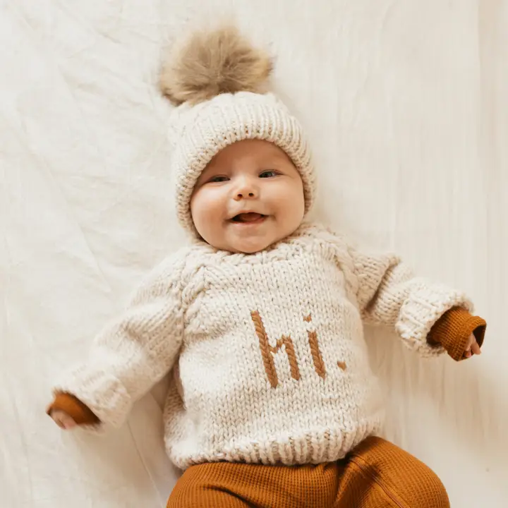 Huggalugs - Crew Neck Baby Sweater - Hi. - Image 4