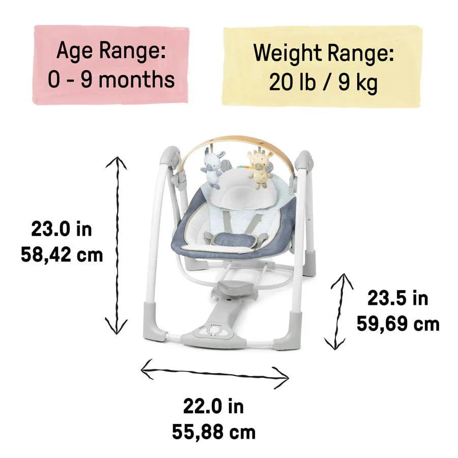 Ingenuity - Sing 'n Go Portable Swing (Chambray) - Image 11