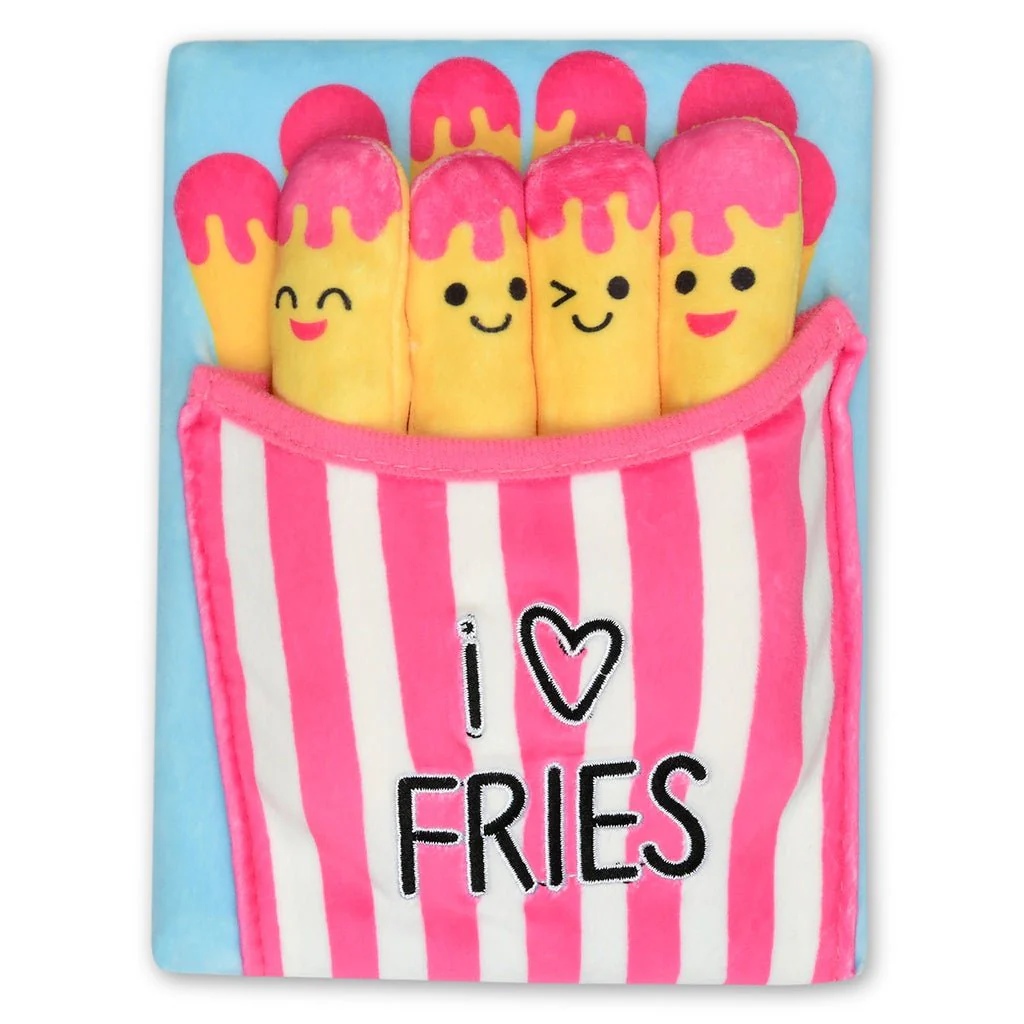 iscream - Plush Fleece "I Heart Fries" Journal with Removable Mini Plush Fries