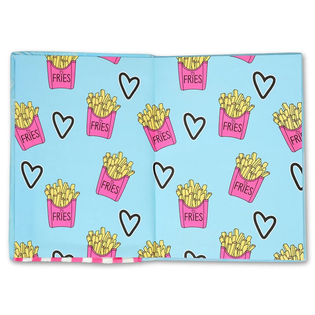 iscream - Plush Fleece "I Heart Fries" Journal with Removable Mini Plush Fries - Image 3