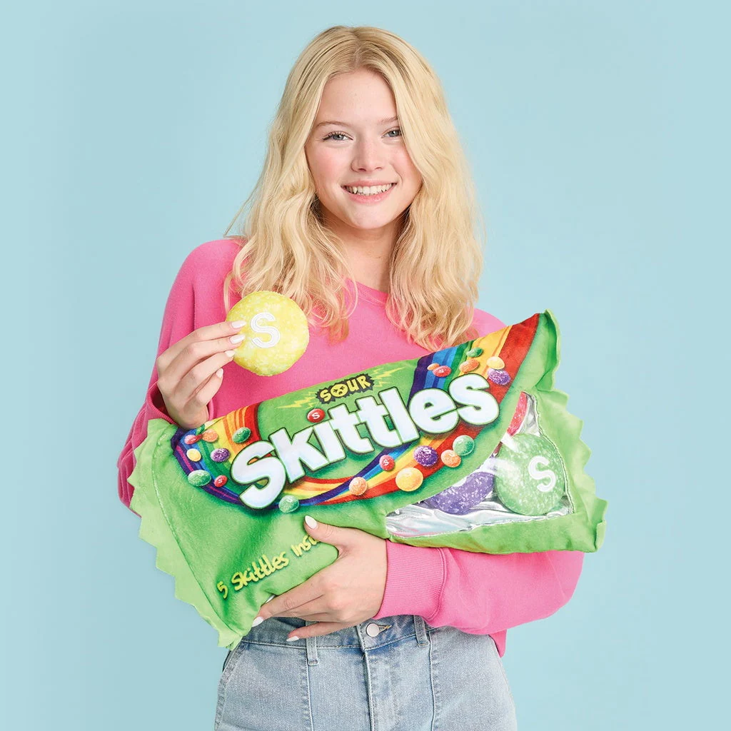 iscream - Sour Skittles Packaging Interactive Plush Pillow - Image 3