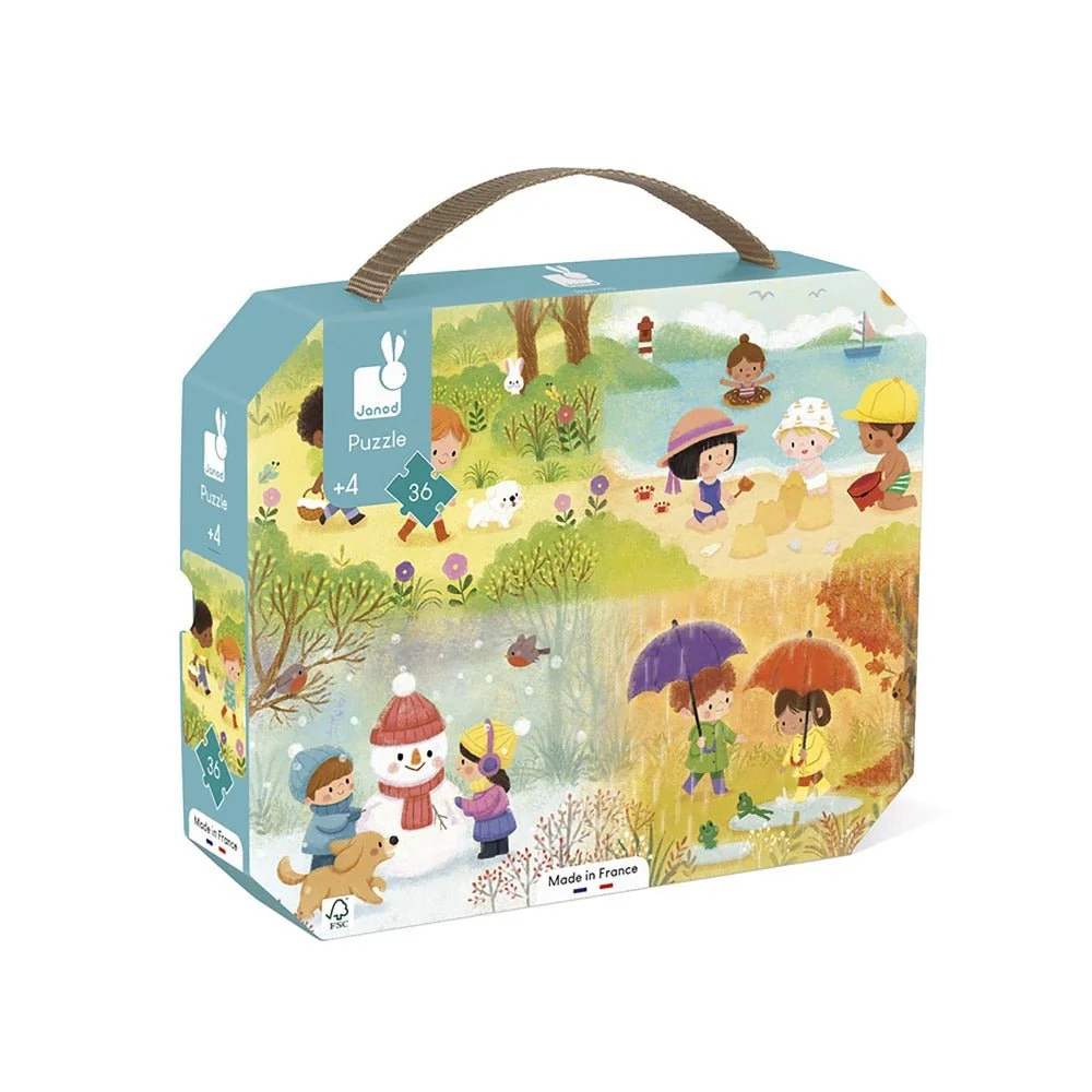 Janod - 36 pc Seasons Suitcase Puzzle
