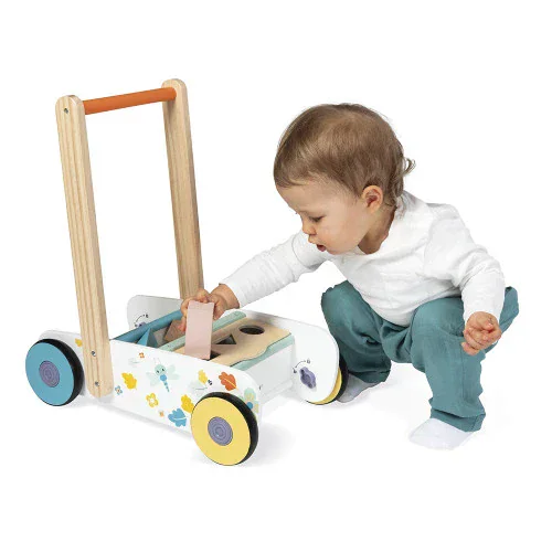 Janod - Pure Wooden Cubes Walking Cart - Image 7