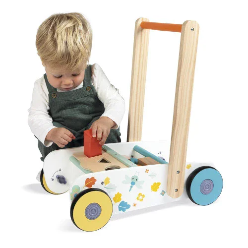 Janod - Pure Wooden Cubes Walking Cart - Image 8