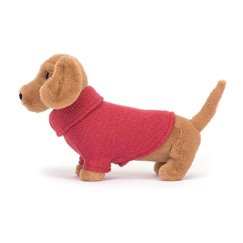 Jellycat - Sweater Sausage Dog Pink - Image 2
