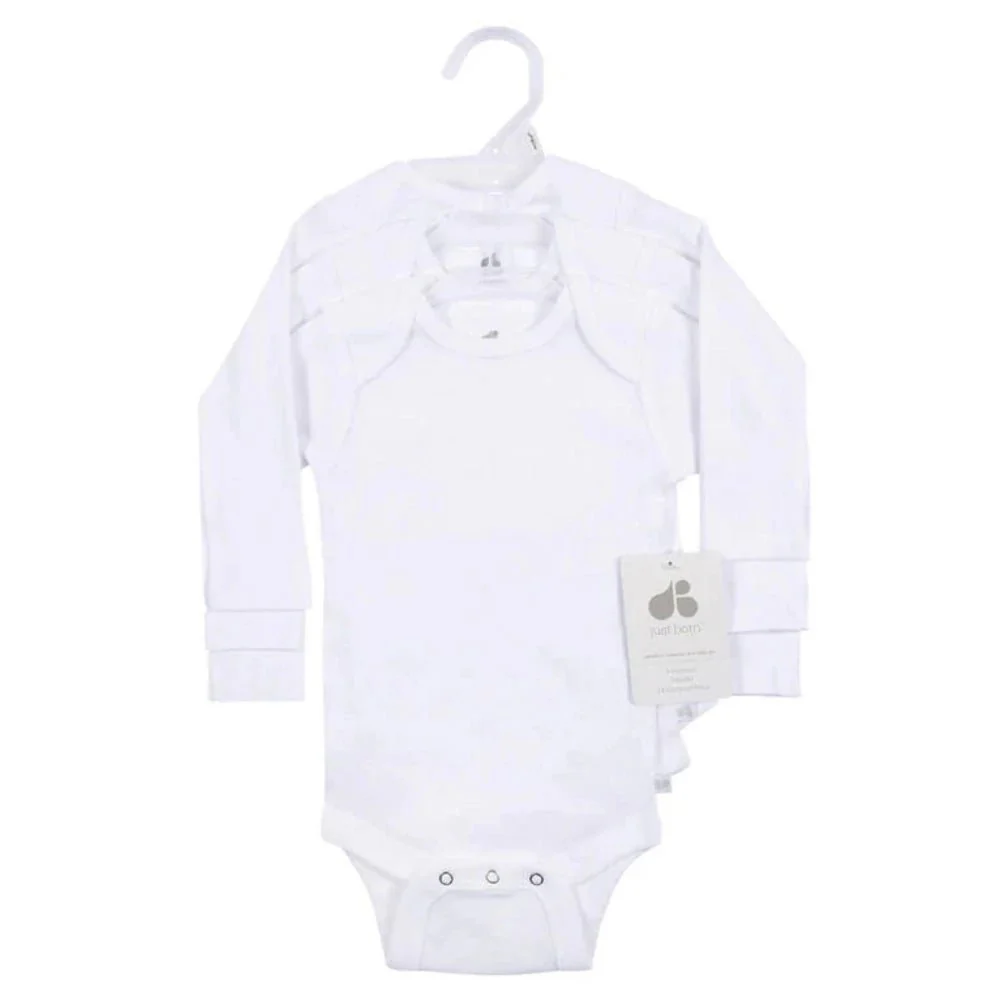 Just Born - Baby Long Sleeve Onesie - 3PK - Image 2