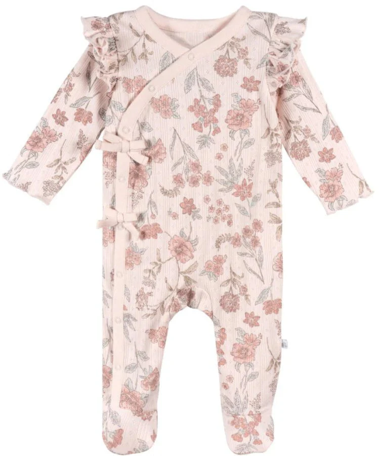 Just Born - Girls Sleep 'N Play Tie Bodysuit