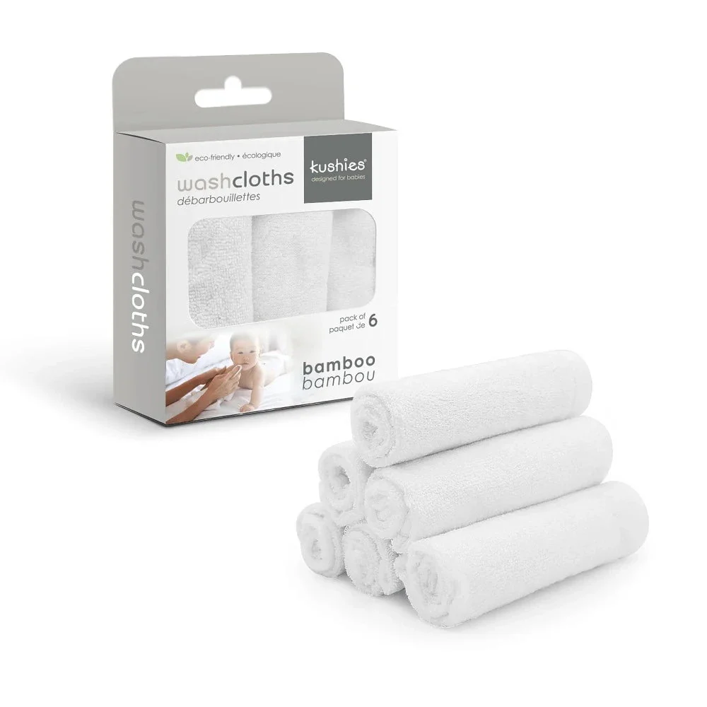 Kushies - Bamboo Washcloths - 6 pack - Image 2