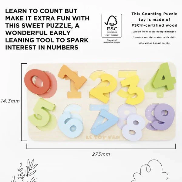 Le Toy Van - Counting Wooden Numbers Shape Sorter - Image 6