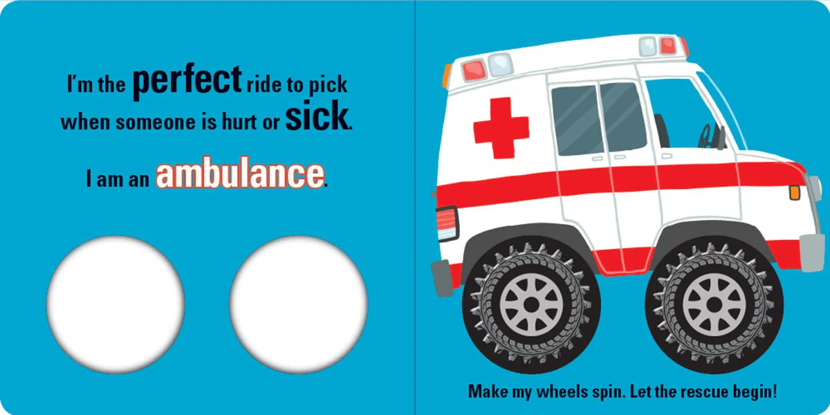 Let's Go, Rescue Trucks! - Spin Me! (Board Book) - Image 2