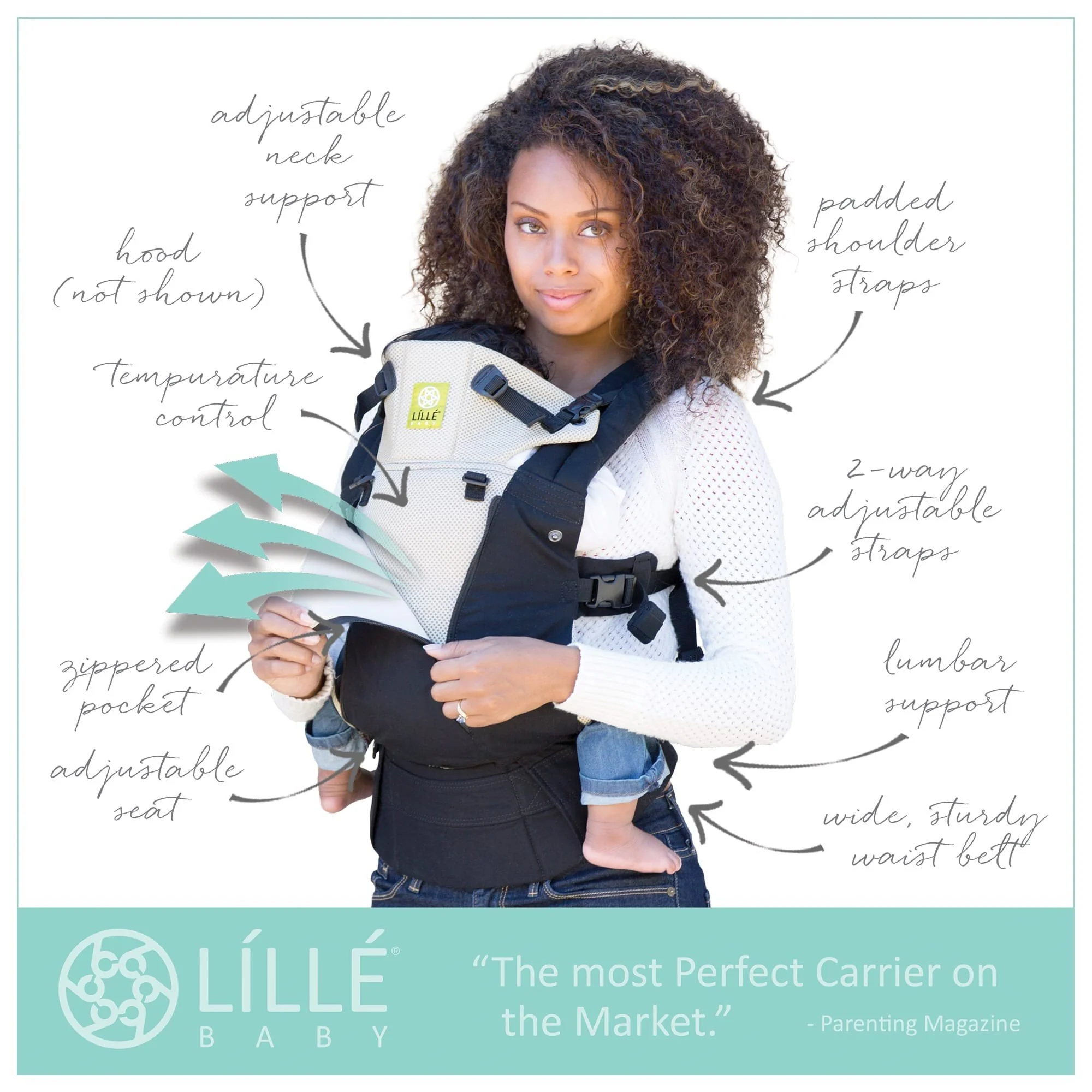 Lillebaby - Complete All Seasons Baby Carrier - Black - Image 7