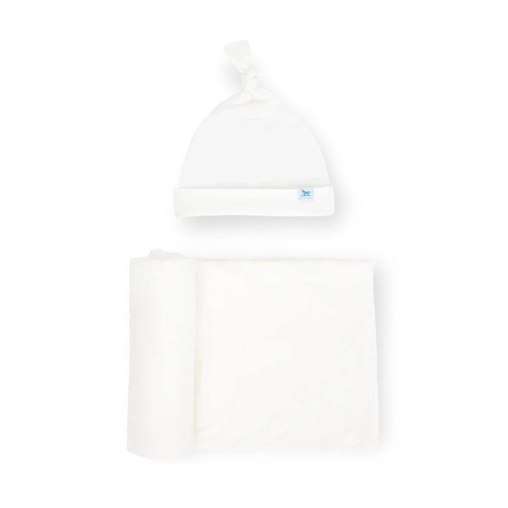 Little Unicorn - Stretch Knit Swaddle & Hat Set - Image 5