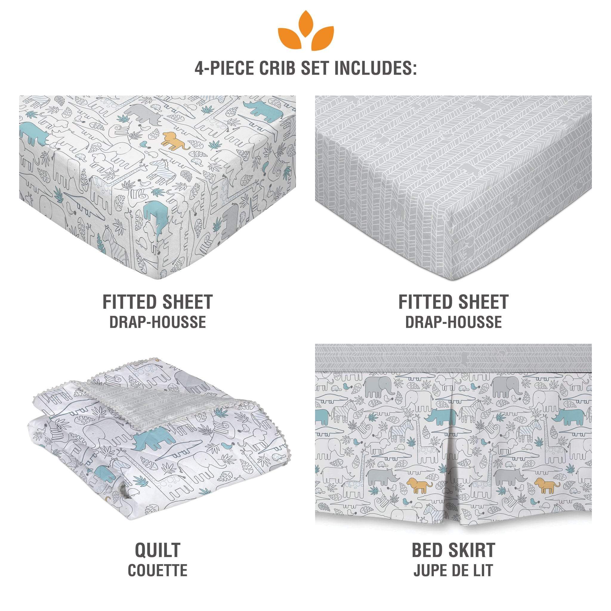 Lolli Living - Safari 4pc Crib Bedding Set - Image 3