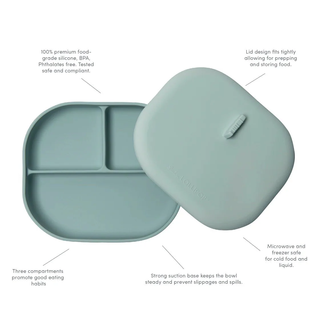 Loulou Lollipop - Silicone Divided Plate with Lid - Born To Be Wild - Image 5