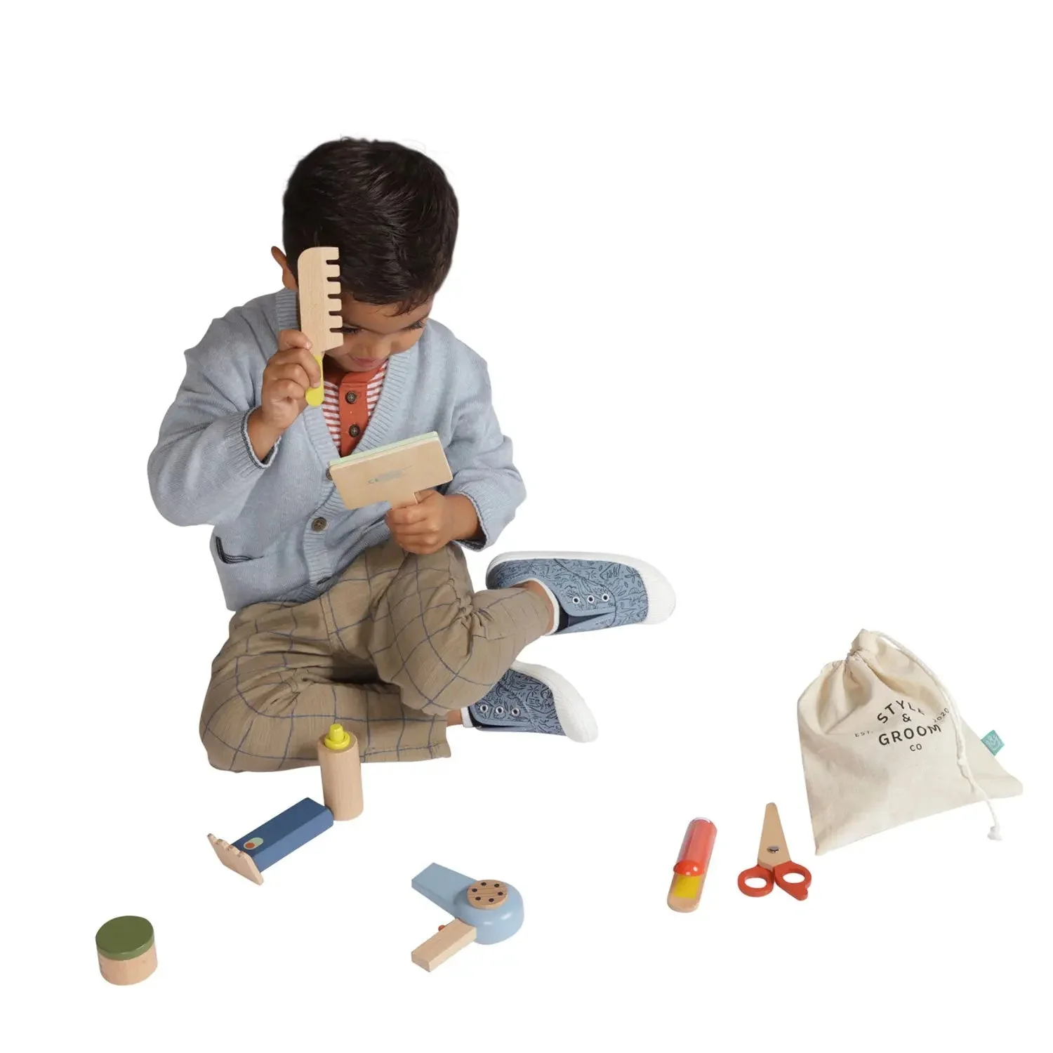 Manhattan Toy - Style & Groom Wooden Barber Set - Image 4