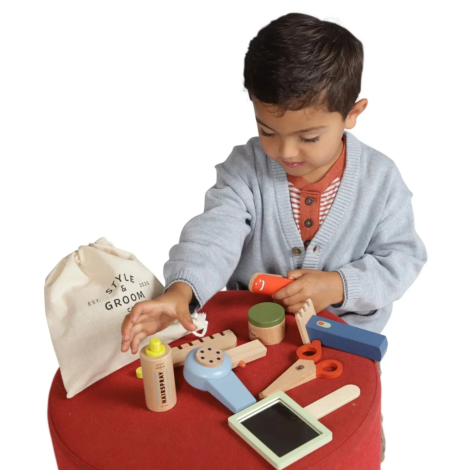 Manhattan Toy - Style & Groom Wooden Barber Set - Image 5