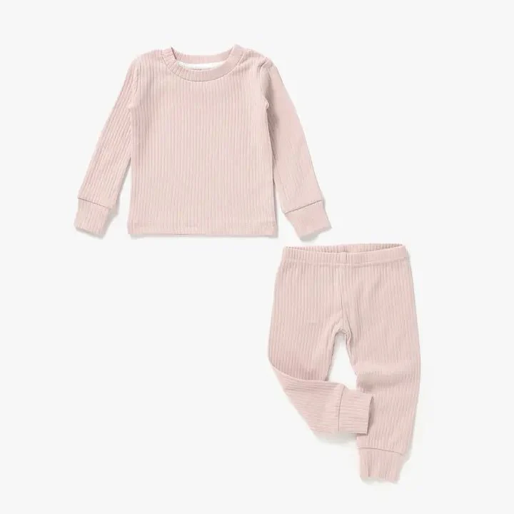 Mila & Co. - Ribbed Lounge Set - Toddler Pajamas